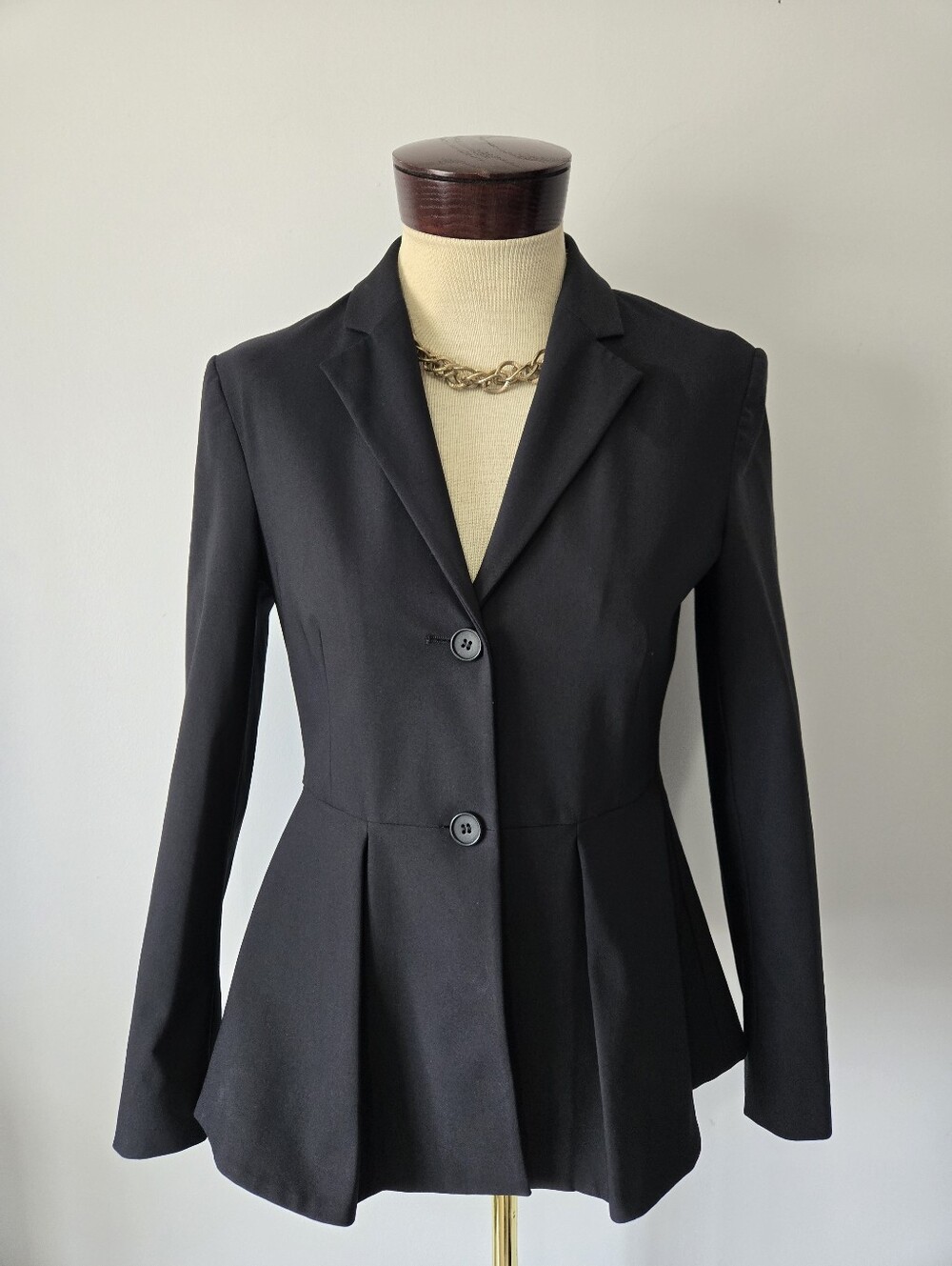Theory Black Tailored Peplum Blazer. Size 6